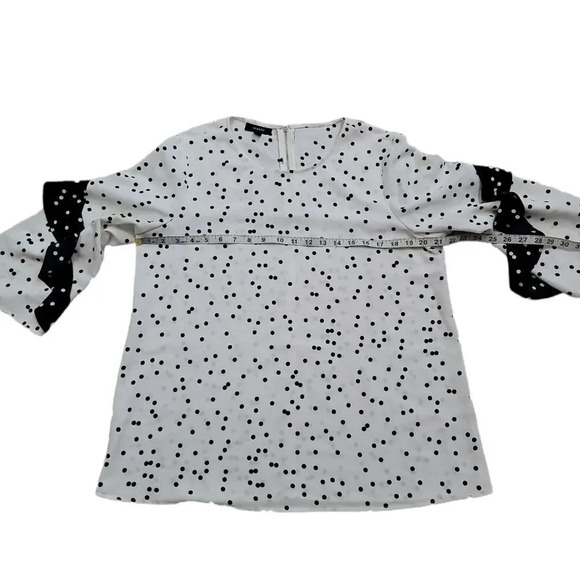 Alfany white black polka dots ruffle sleeves top - Picture 8 of 10